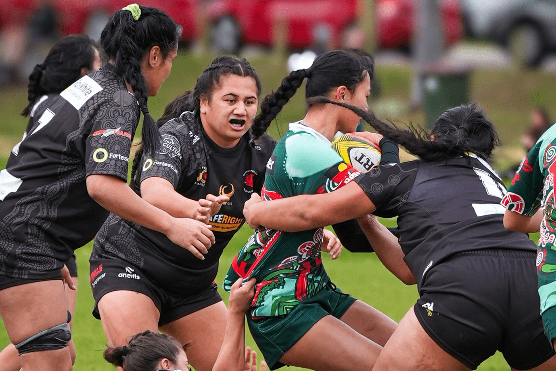 Libya Teepa and Hera-Barb Malcolm Heke in action for Kalamunda. Photo credit: BWB Productions