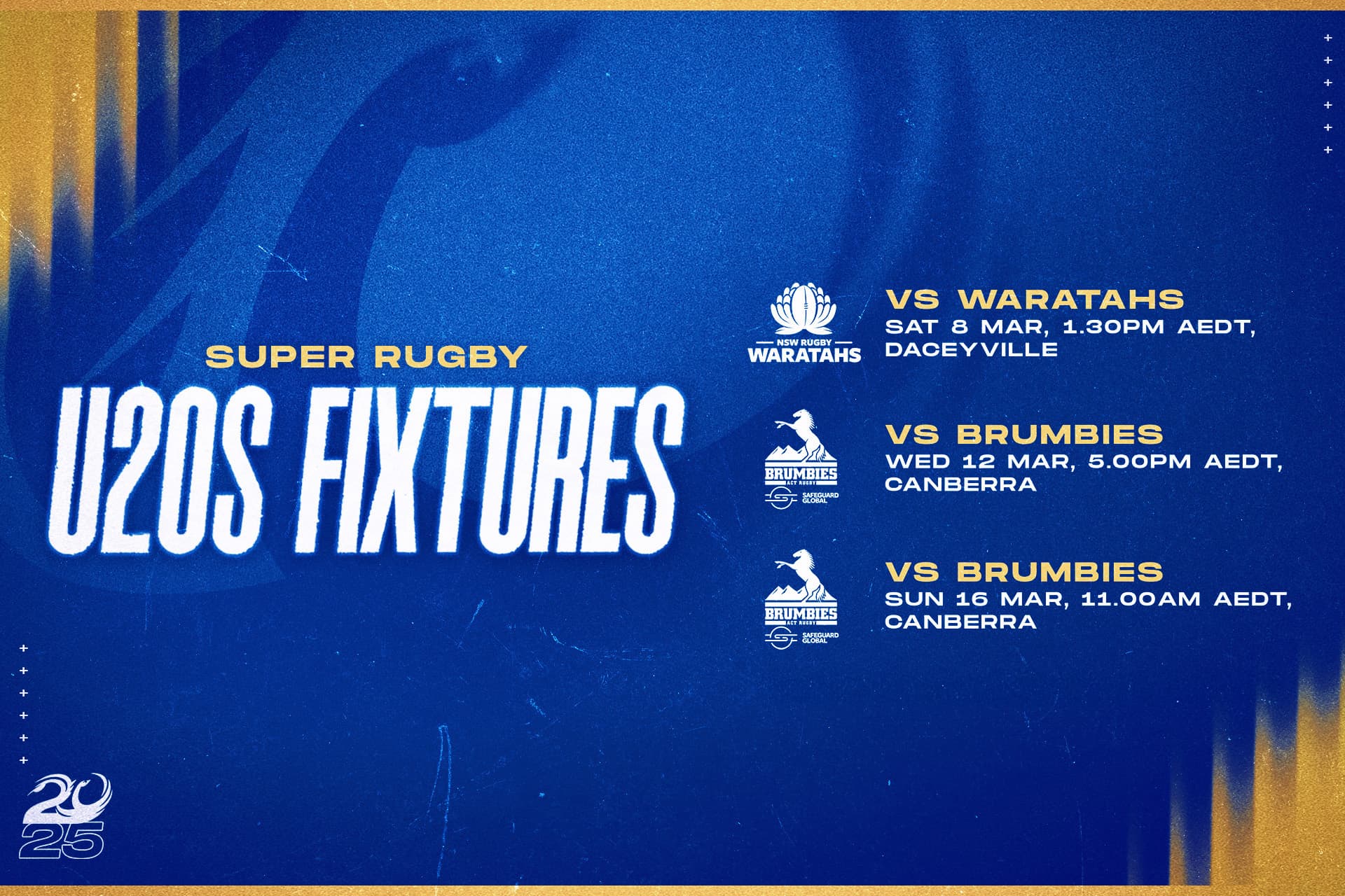 U20s fixtures update