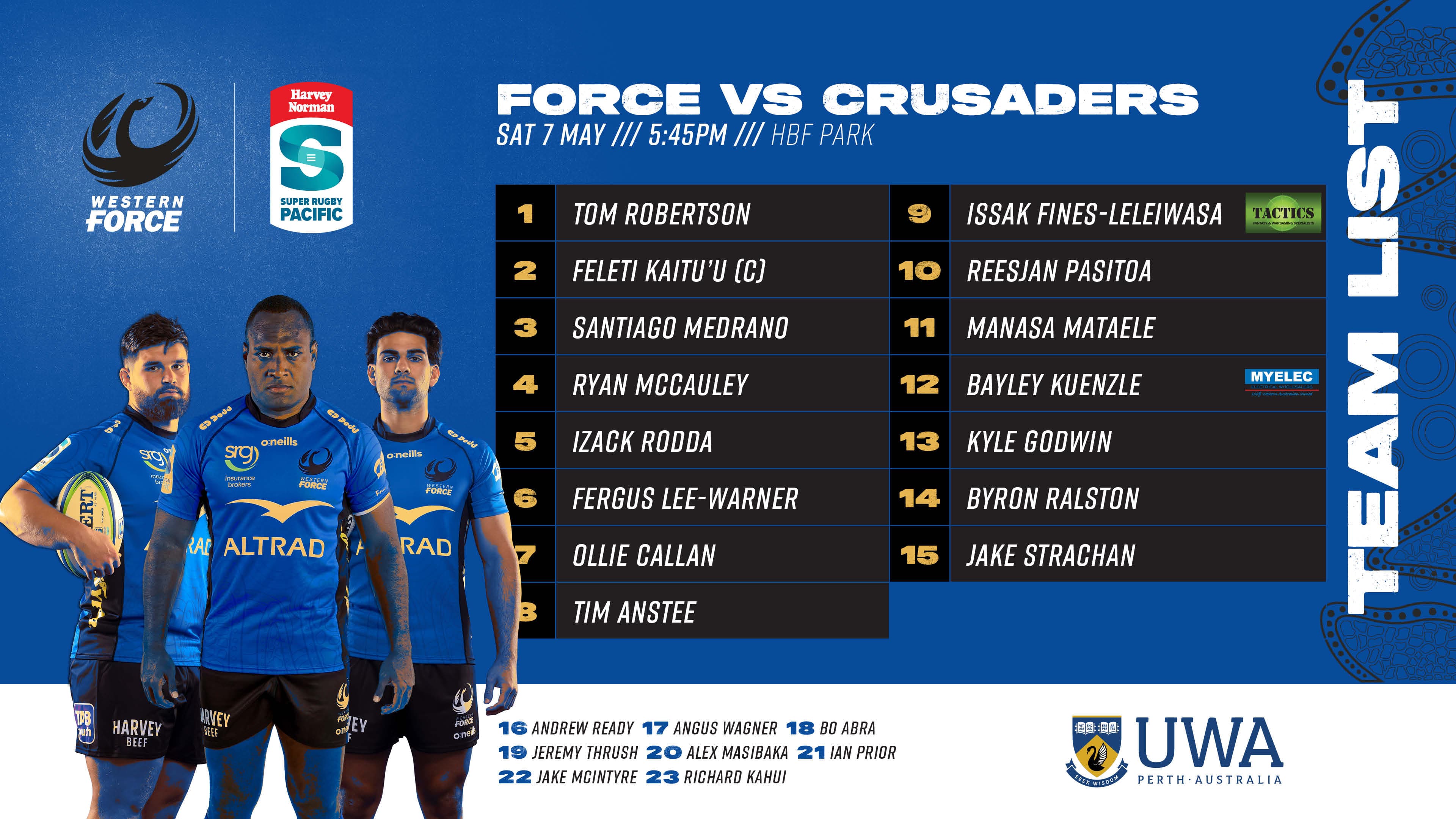 Round 12 Team List