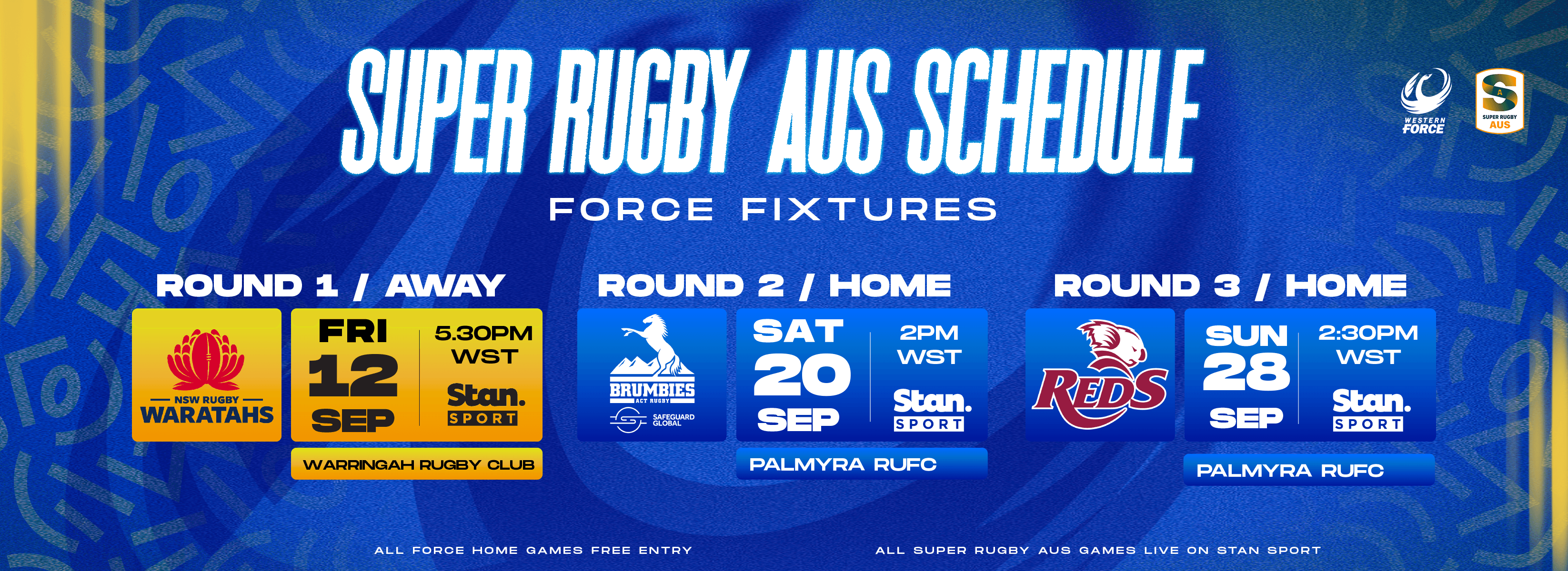 Super Rugby AUS fixtures 1