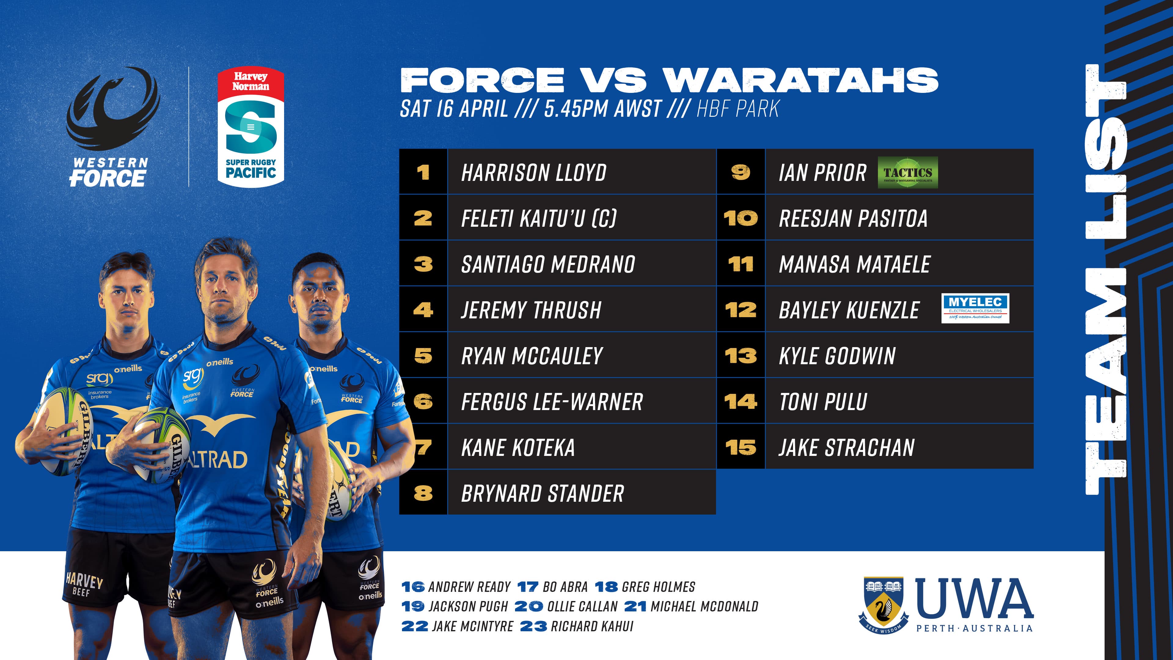 ROUND 9 FORCE TEAM LIST