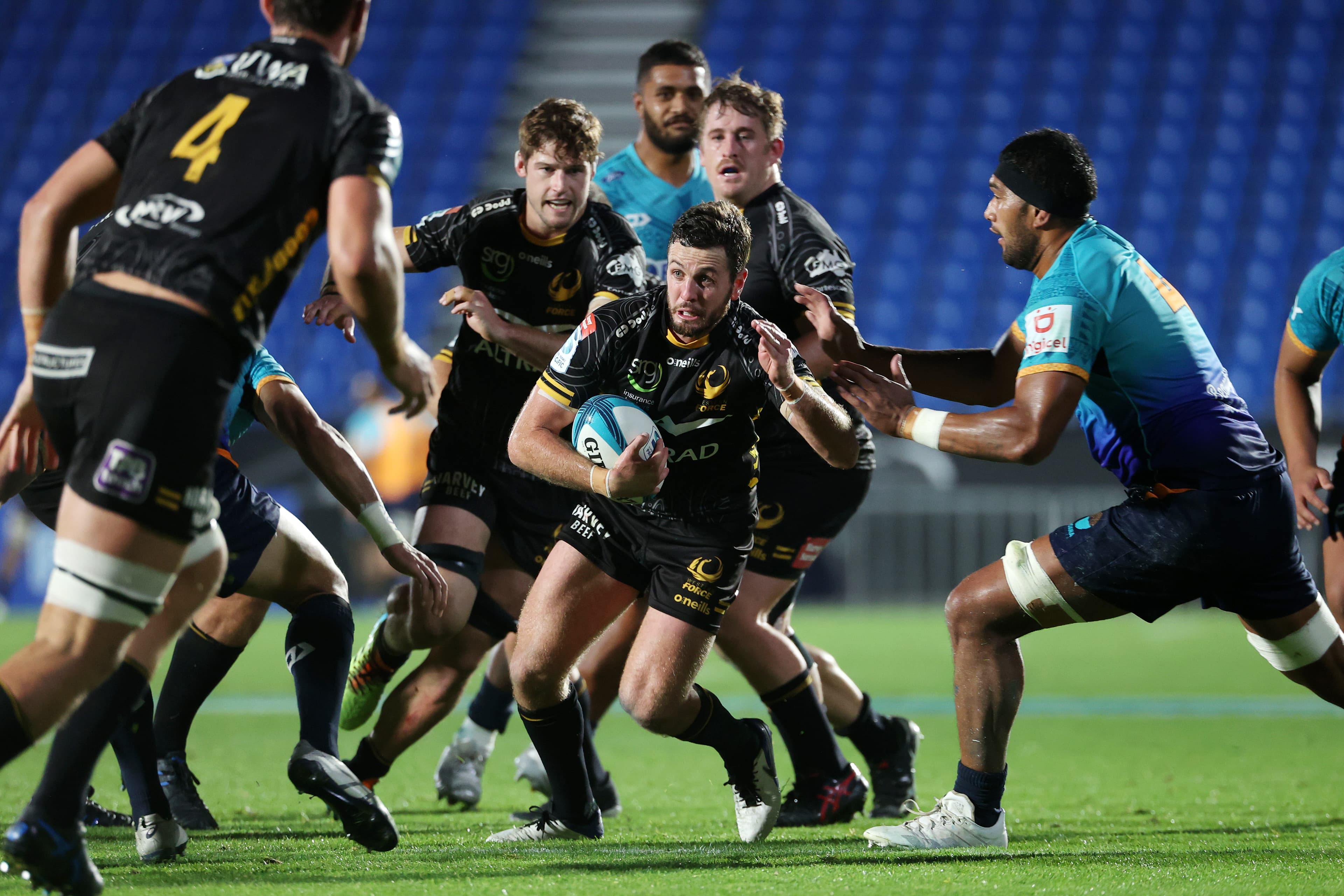 Ian Prior, captain of Western Force (C) during the round 10 Super Rugby Pacific match between the Moana Pasifika and the Western Force at Mt Smart Stadium on May 24, 2022 in Auckland, New Zealand.