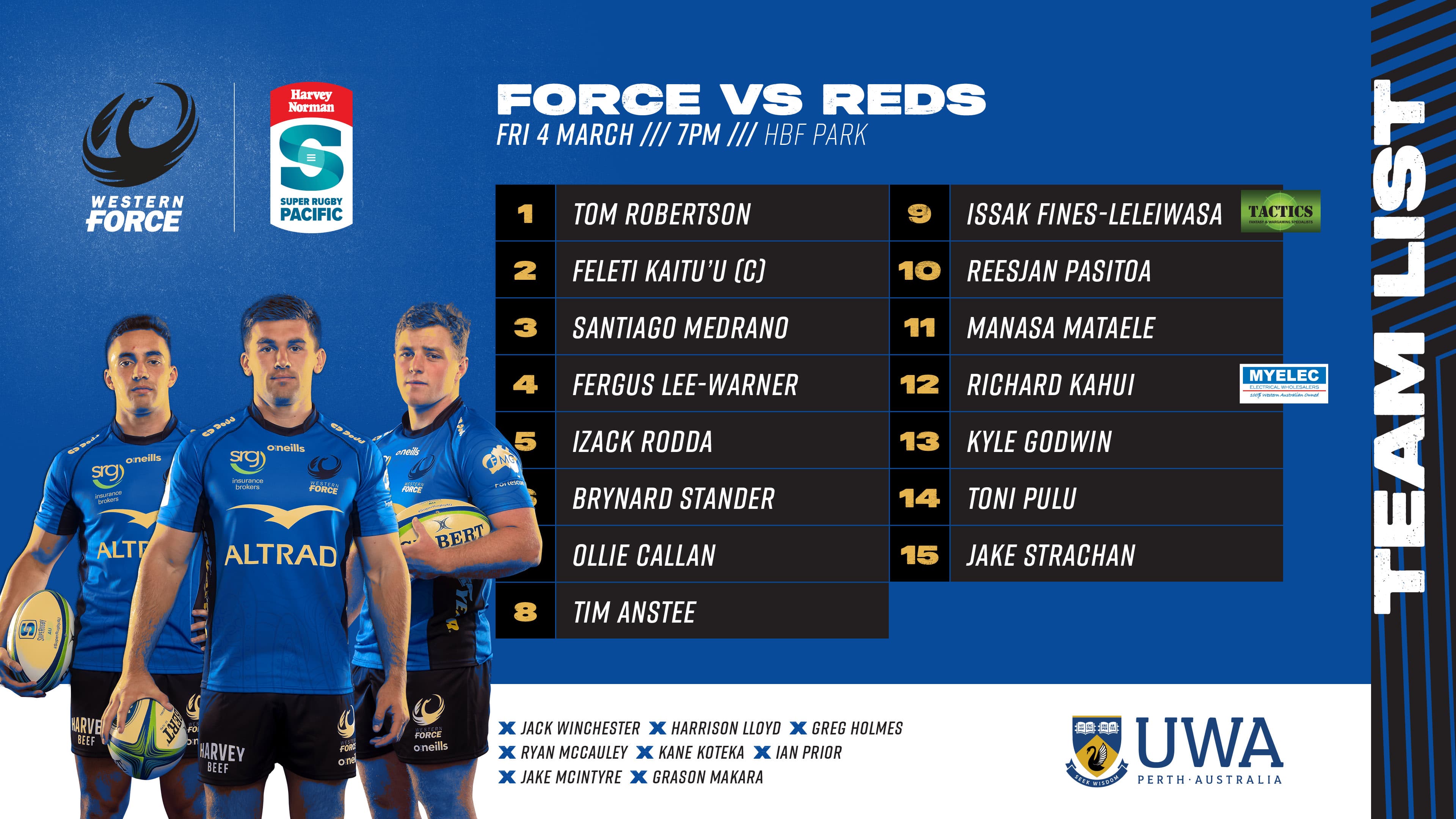 Round 3 Team List