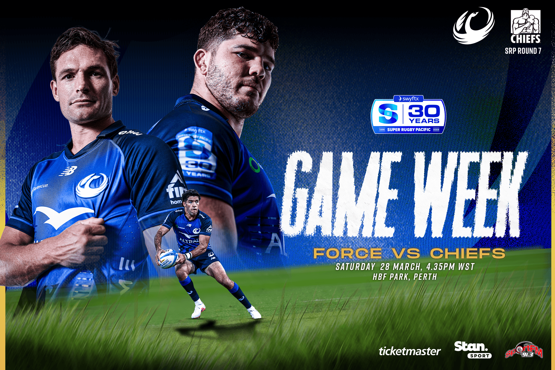 UPDATED - Gameday Info - Force vs Chiefs - Saturday 28 March