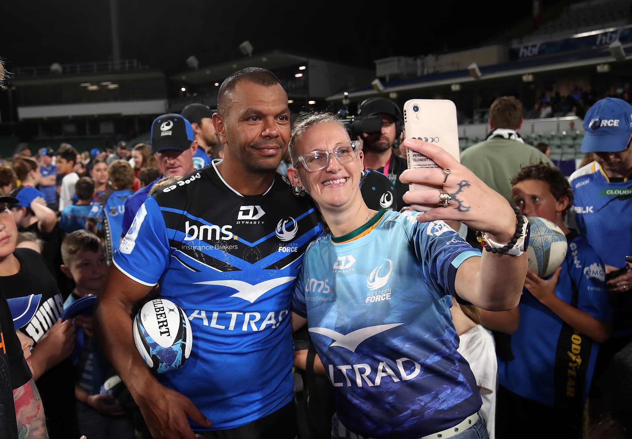 Kurtley Beale with Sea of Blue