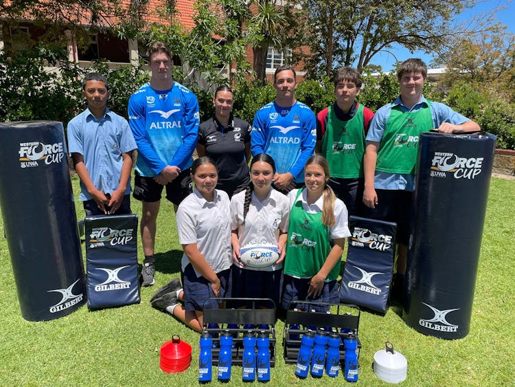 Aranmore Catholic College receive the first Western Force rugby essential pack!