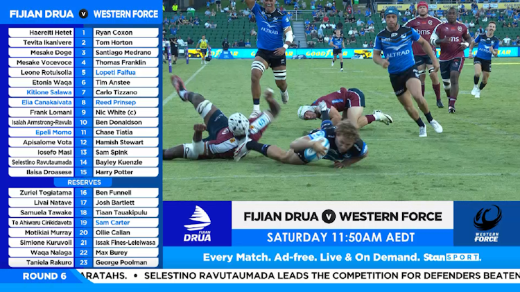 Stan Sport - Fijian Drua v Force team news